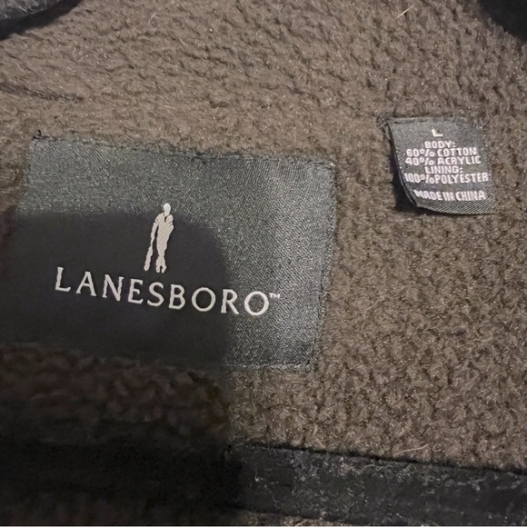 Lanesboro Men Chunky knit sharps fleece Textured Zip Sweater Gray Long Sleeve L - Picture 5 of 5